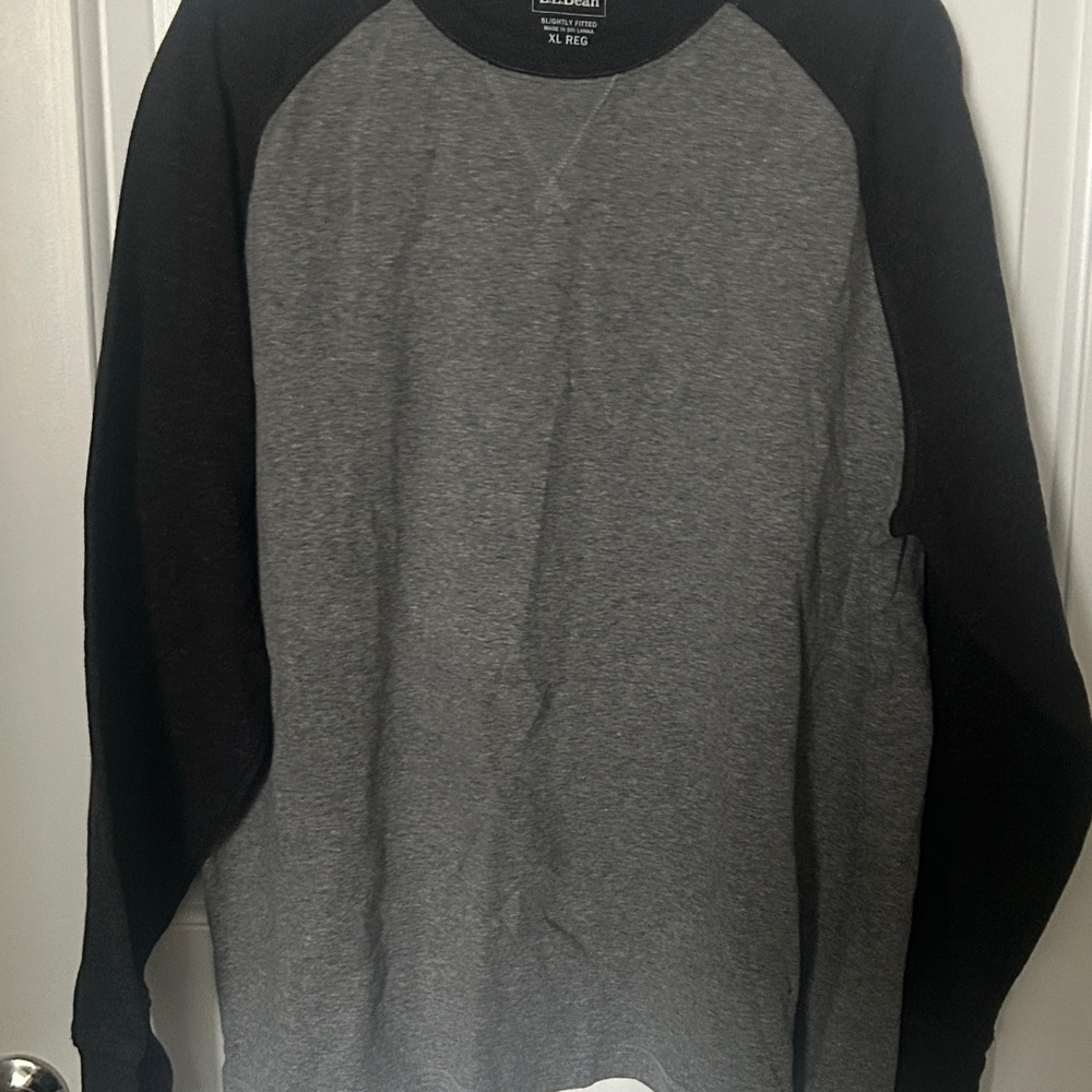 L.L. Bean Charcoal and Black Crewneck